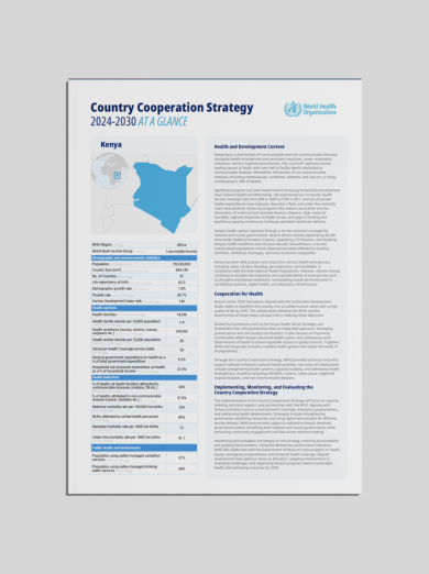 Kenya Country Cooperation Strategy 2024-2030 | Summary